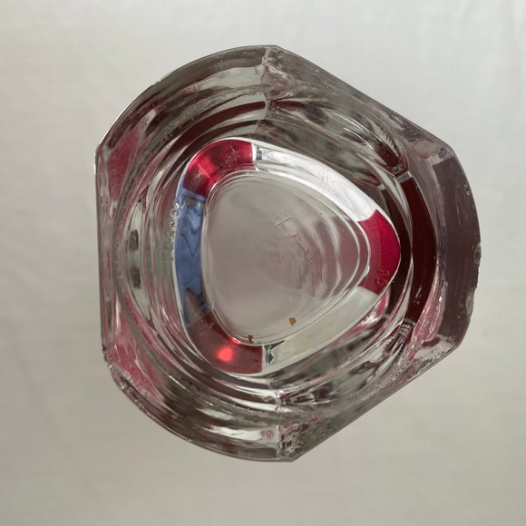 Red Geometric Glass Vase Modernist Decor Table Centerpiece 9 Inches Tall - Picture 5 of 7